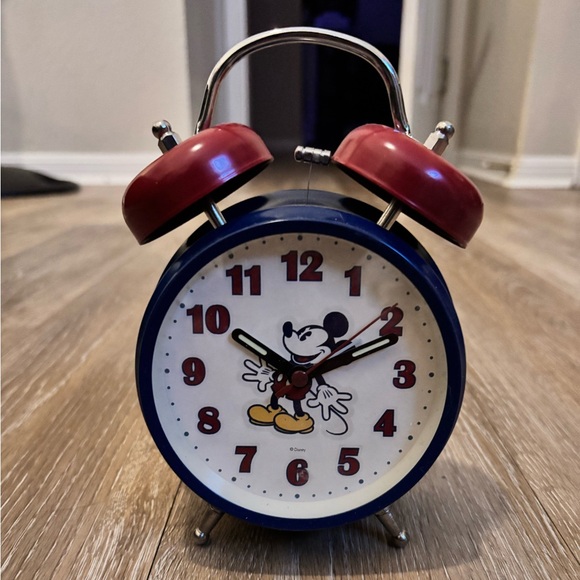 Disney Other - Disney Mickey Mouse Blue and Burgundy Clock